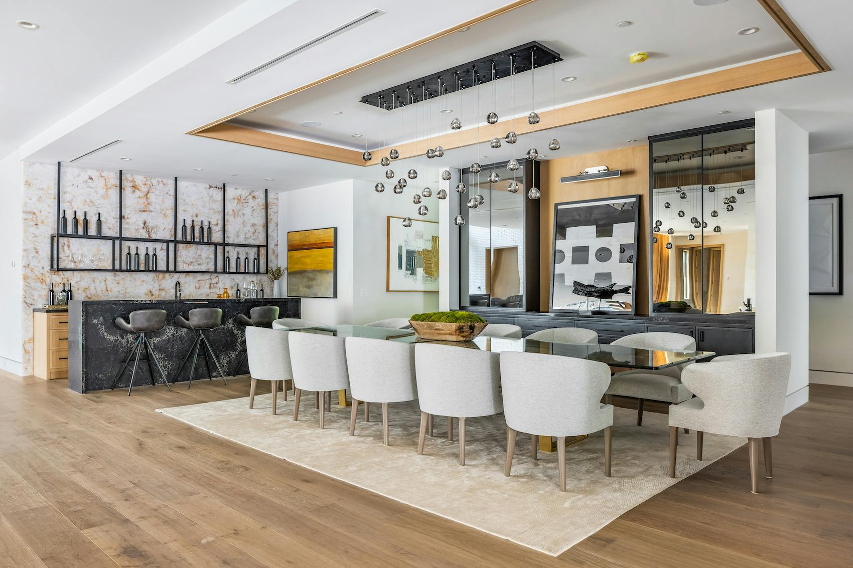Meridith-Baer-Home-Home-Staging-Southern-California-Woodvale-Estate-Luxury-Homes-Modern-and-Contemporary-Dining-Room-And-Bar